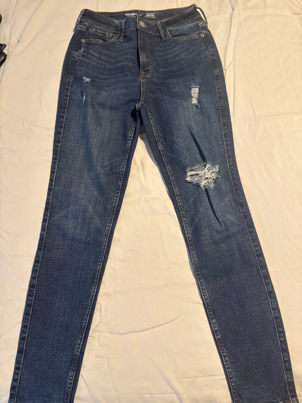 Old Navy Women's Dark Wash Ripped Skinny Jeans